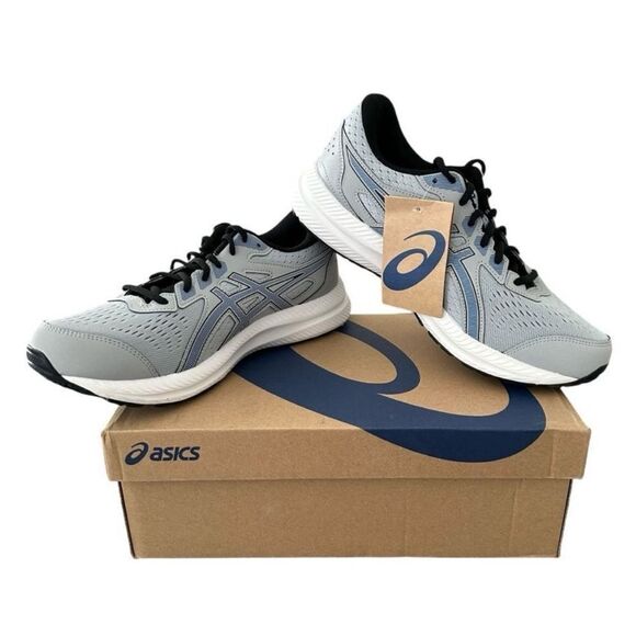 Asics Men’s Gel-Contend 8 Piedmont Grey Asics Blue Running Shoe 9.5 Extra Wide - Picture 1 of 10